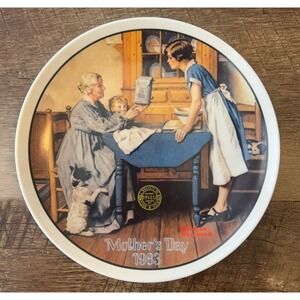 Norman Rockwell "Add Two Cups and a Measure of Love" Collector Plate Porcelain L